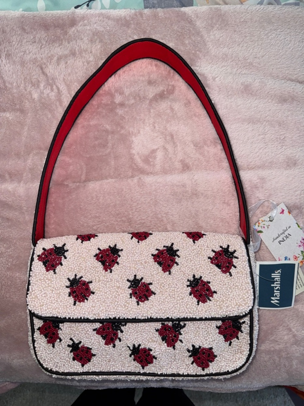 Viral beaded bag ladybugs NWT